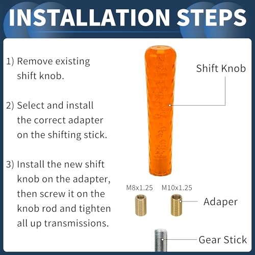 20cm Orange Car Shift Knob for Automatic and Manual Gears