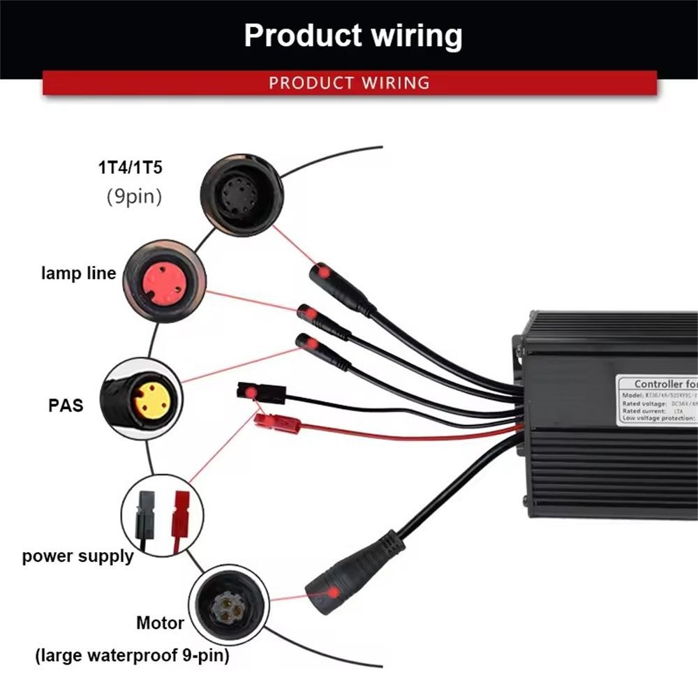 E-bike 36V 48V 52V Brushless KT 35A Sine Wave Controller WP/SM For 1500W Motor