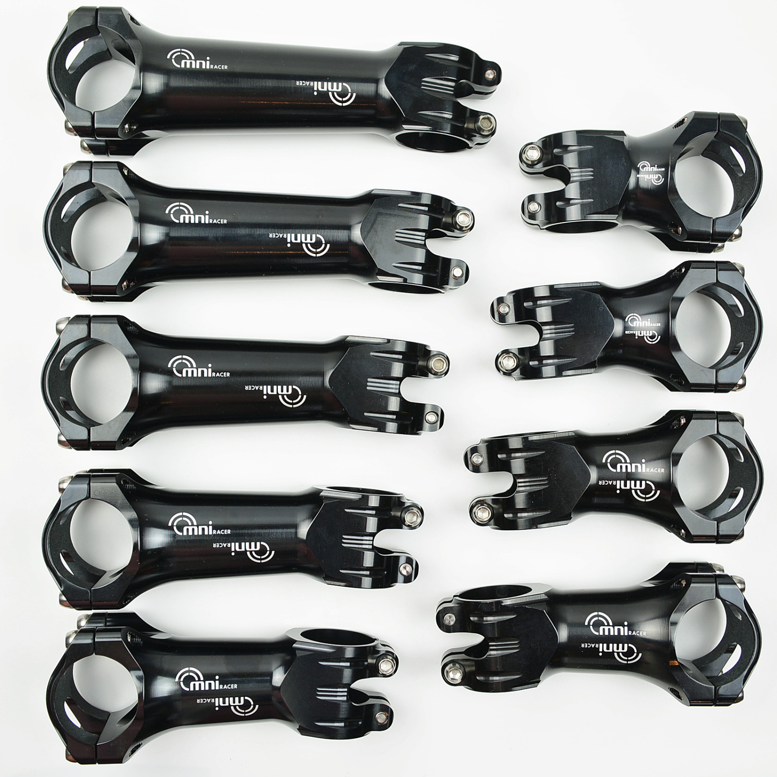 31.8x60mm OMNI Racer WORLDS LIGHTEST RACE-Lite Handlebar Stem & Ti Bolts BLACK