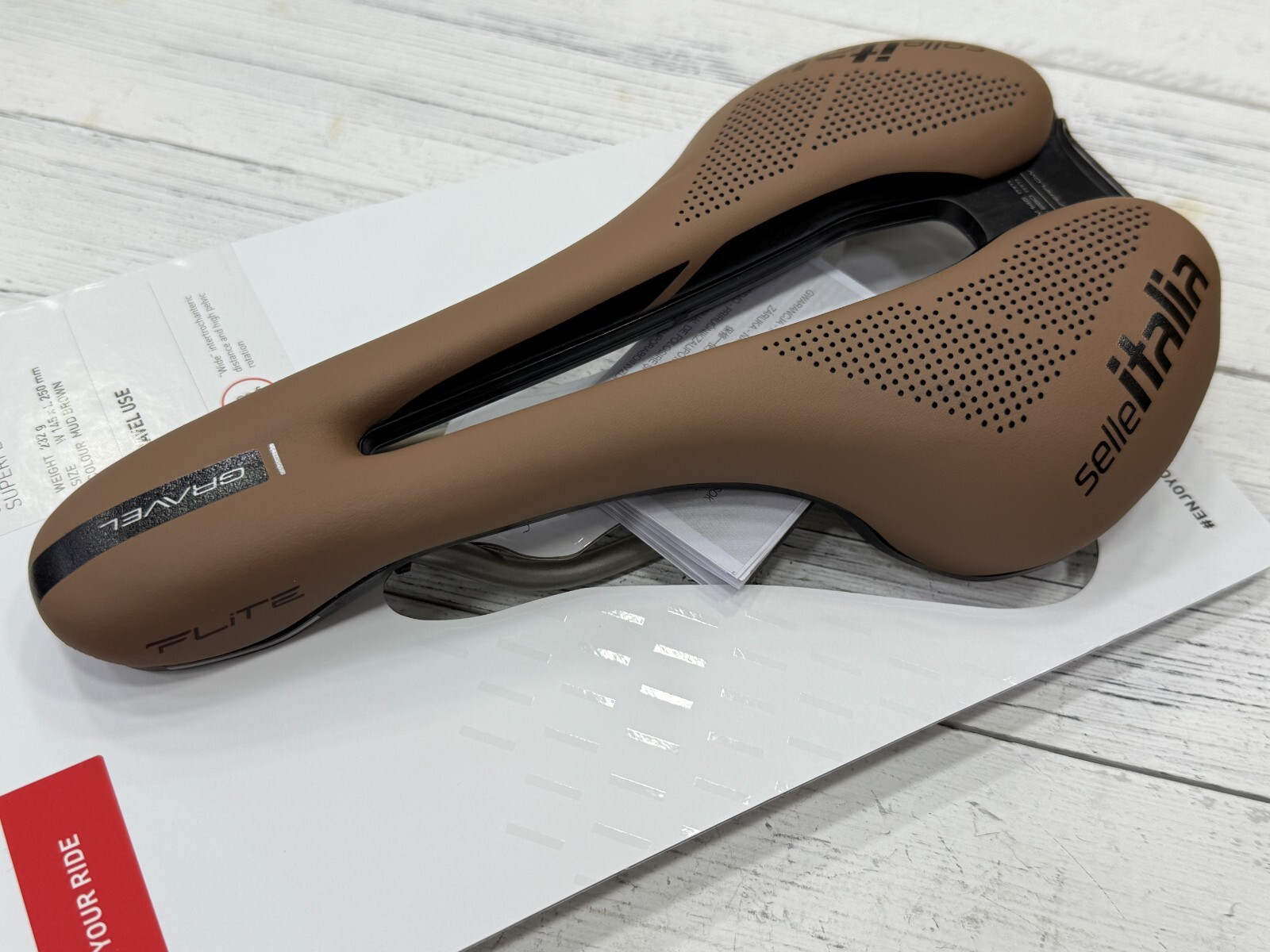 Selle Italia Flite Boost Gravel L3 TI316 Superflow Saddle (Brown )