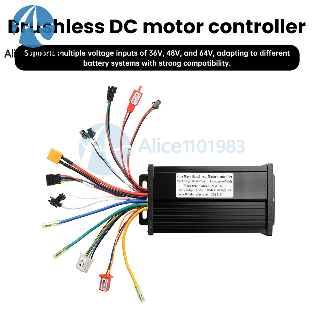36V48V64V 30A Sine Wave Brushless Motor Controller 750-1500W Driver S866 LCD