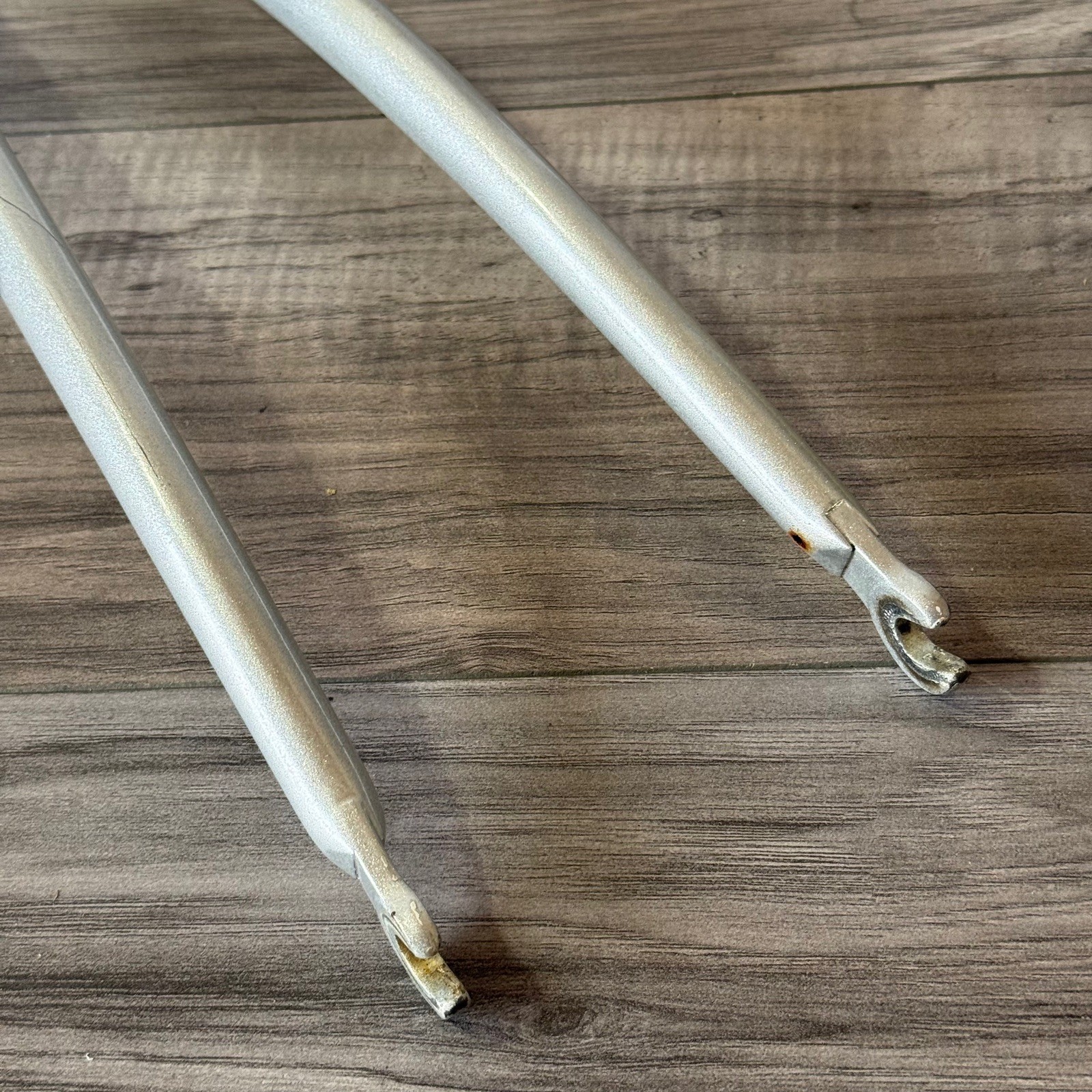 Bridgestone 700C Road Fork 1-Inch Threaded Short 125 Steerer Lugged Crown Silver