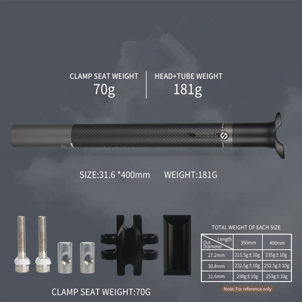 Carbon Fiber Seatpost 27.2/30.8/31.6*350/400mm Seat Post For Mountain Road Bike