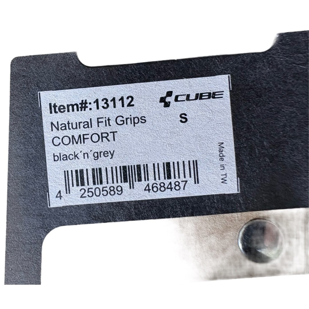 Cube Natural Fit Comfort Grips S Ergonomic Black/Grey 13112 New