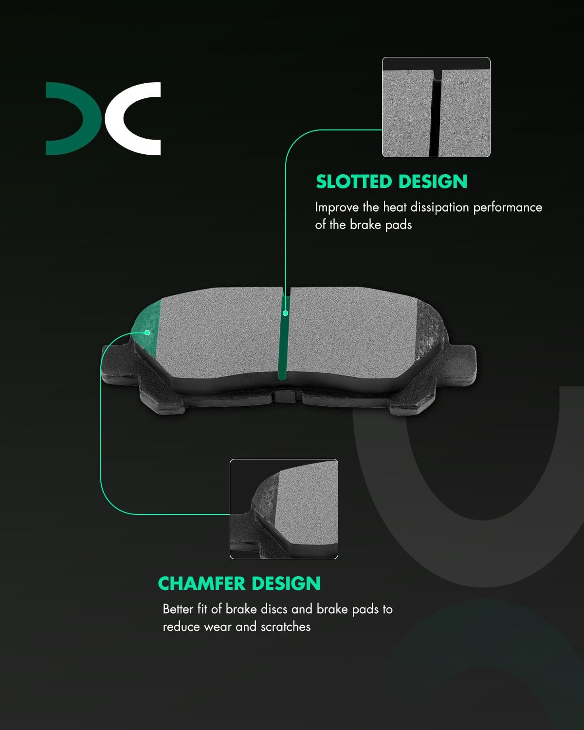 Ceramic Discs Brake Pads,SCITOO Rear Brake Pads fit for 2008 2009 2010 2011 2…