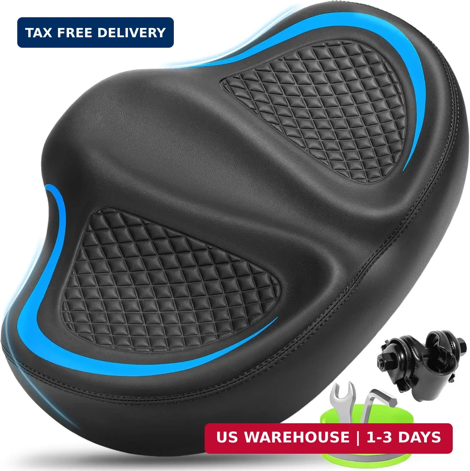 CDYWD New Noseless Bike Seat for Men Women Comfort, Extra Wide Soft Padded Bicyc