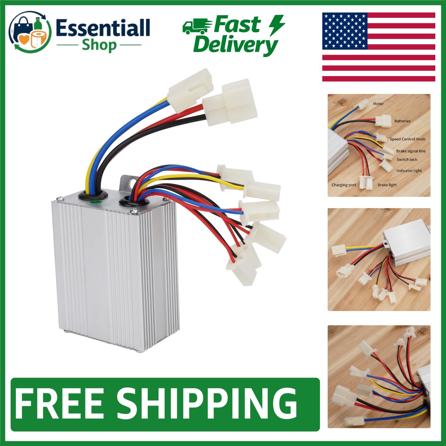 24V 500W Brush Motor Controller – Speed Control for Electric Tricycles