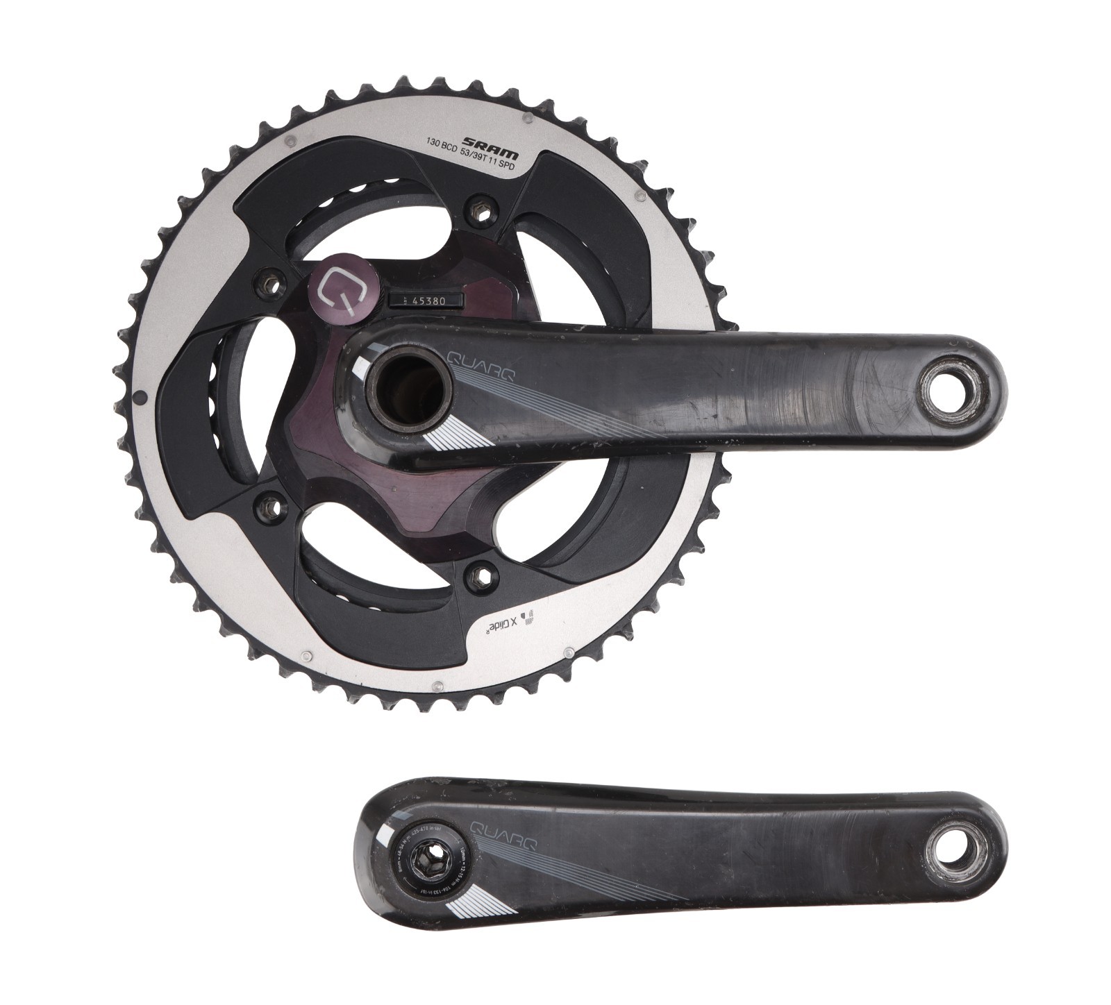 SRAM Quarq ELSA GXP 2 x 11 Speed Road Bike Power Meter Crankset 53/39T 130 BCD