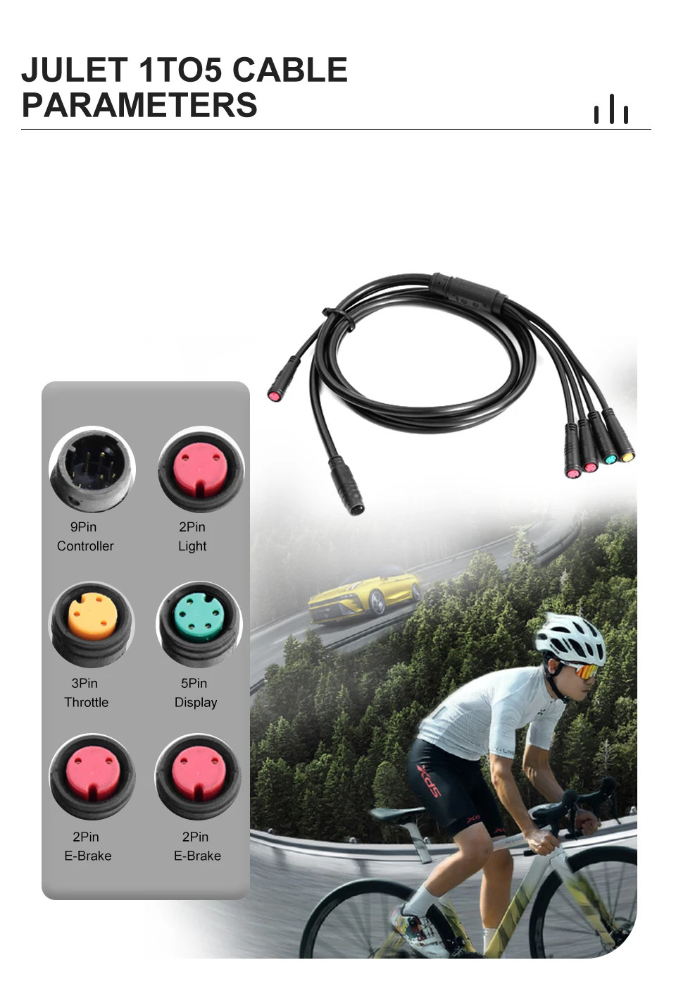 36V48V52V E-Bike Sine Wave Controller 35A for 1000W 1500W Brushless Motor