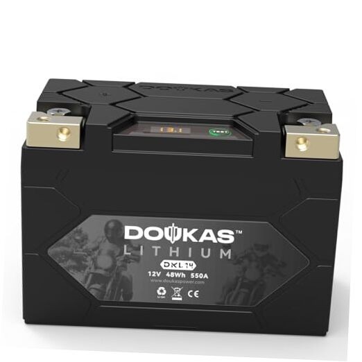 DKL14 YTX14-BS 550A LiFePO4 Motorcycle Lithium Battery, [+ -] YTX14-BS 4Ah 550A