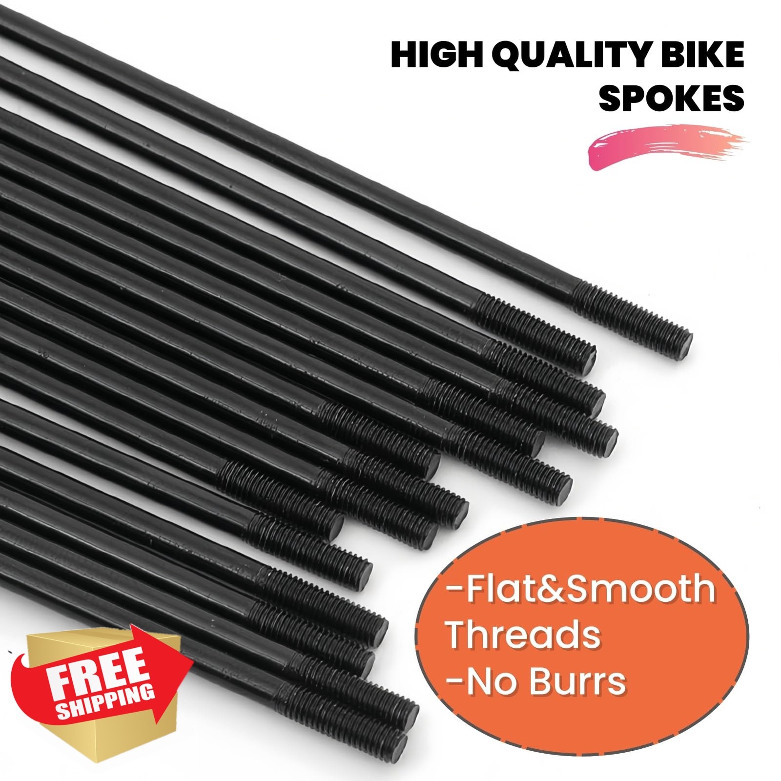 goucrro Bike Spokes 14G-185mm Black