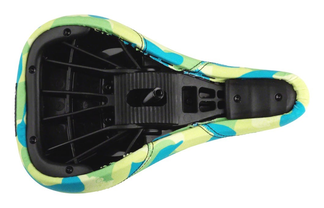RARE Sunday Camosweep Fat Pivotal BMX Seat – Green Blue – Bicycle Padded Saddle