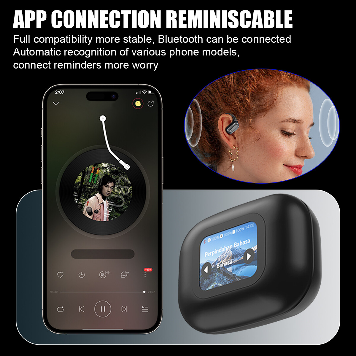 Bluetooth AI Translator Earbuds 135 Languages Real Time Translation Earphones
