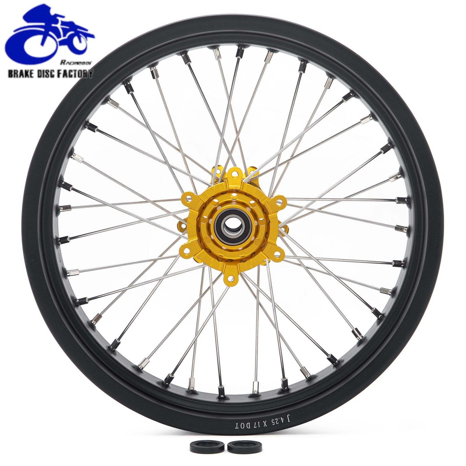 17*3.5/17*4.25 Spoked Wheel Gold Hub Set For SURRON UB Ultra Bee Supermoto eBike