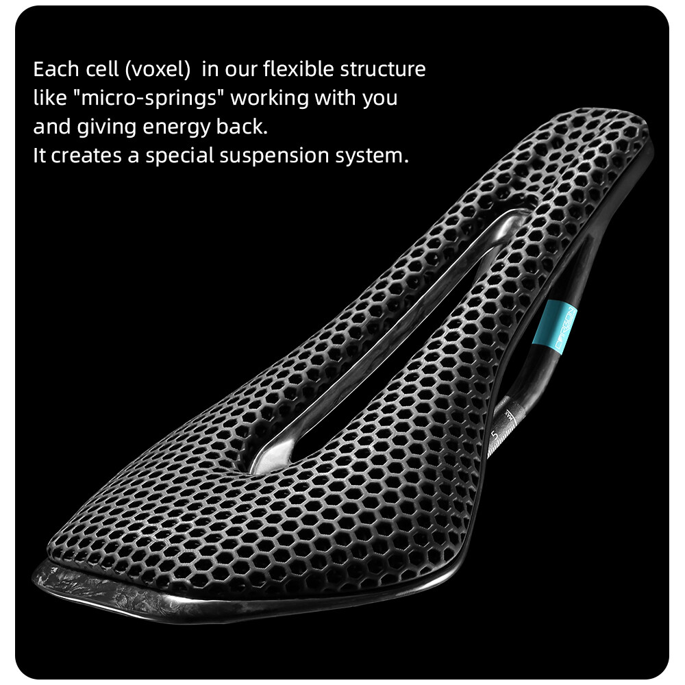 3D Printed Full Carbon Bicycle Saddle 135/145/155mm MTB Gravel Road Bike Seat