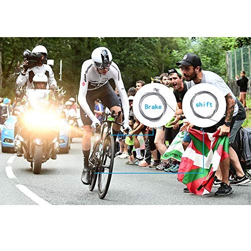 Bike Brake Cable Shifter Cable, Bicycle Gear Cable Wire for Mountain Bike,