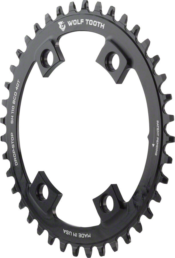 Wolf Tooth Shimano 110 Asymmetric BCD Chainring – 38t, 110 Asymmetric BCD, 4-Bol
