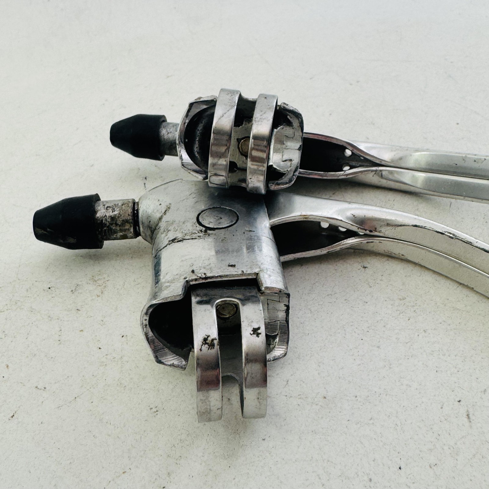 Vintage Dia-Compe Brake Levers Pair 4-Finger Drilled Flat Bar Silver Bike A98