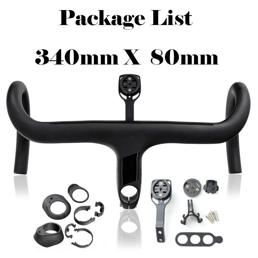 Carbon Road Bicycle Integrated Handlebar with Stem and Spacers 28.6mm 340/360MM