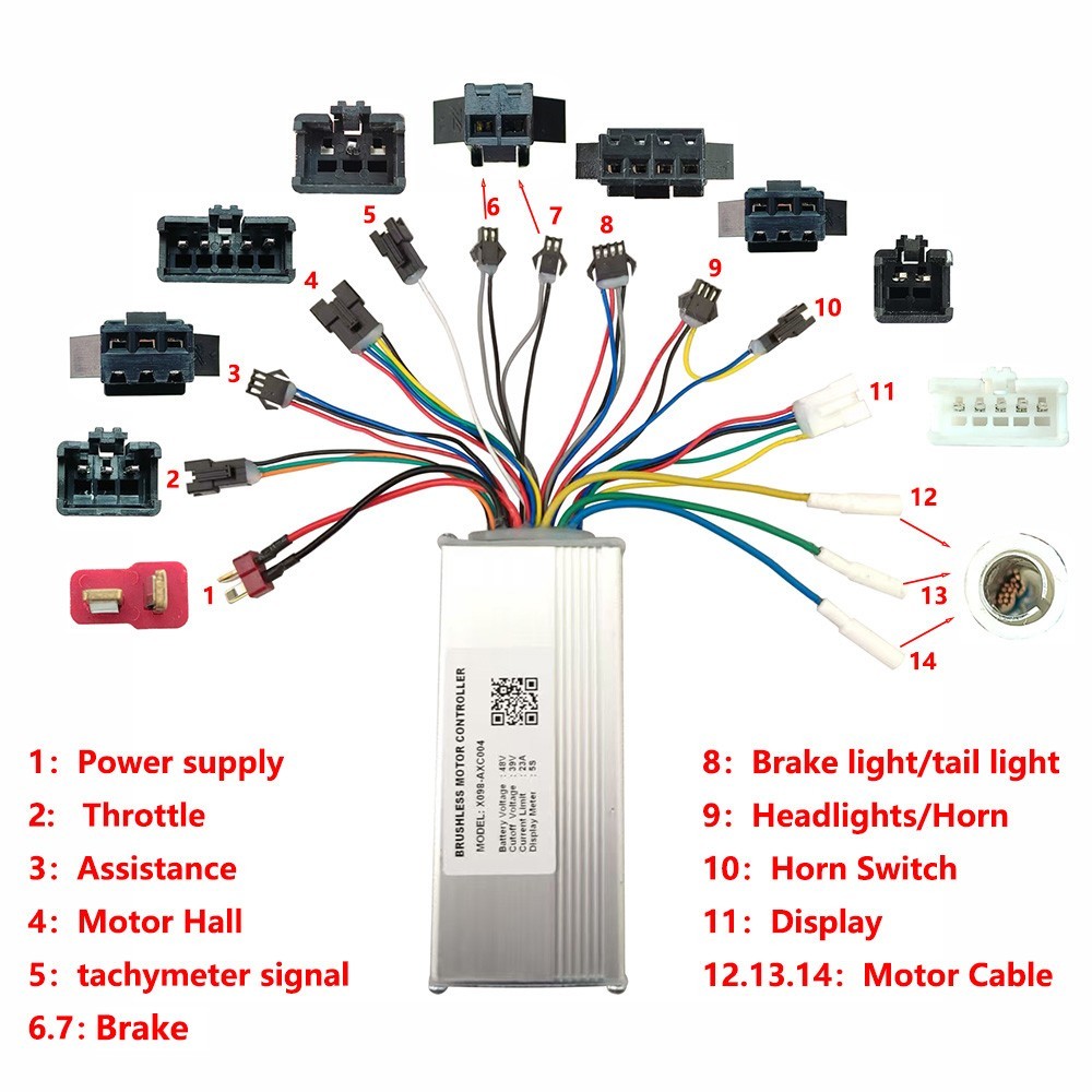 Brushless Motor Controller X098-AXC004 48V 23A Electric Bike Conversion Kit 5S