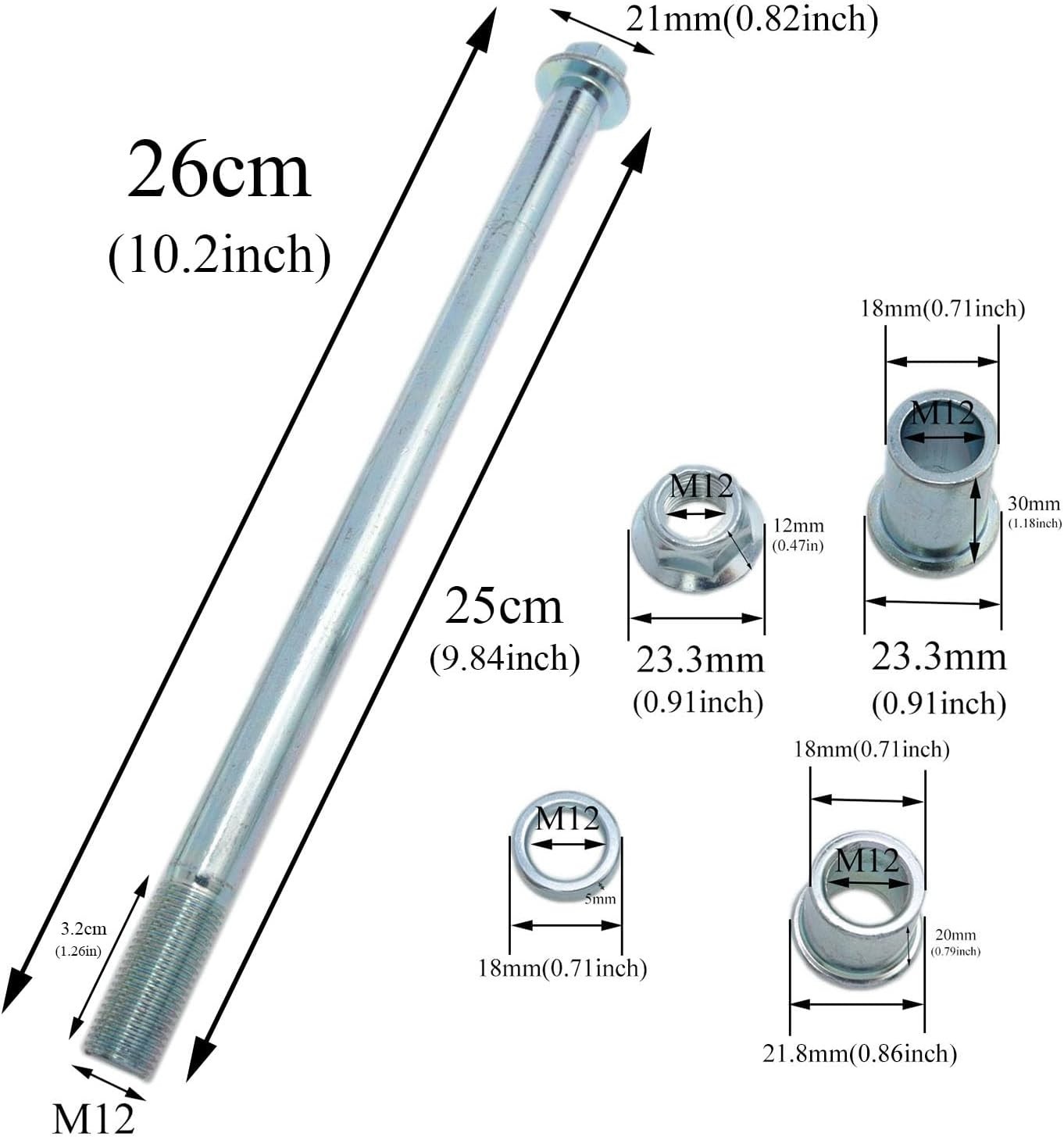 Eco-Friendly 250mm Mountain Bike Axle and Bushings – Durable & Lightweight