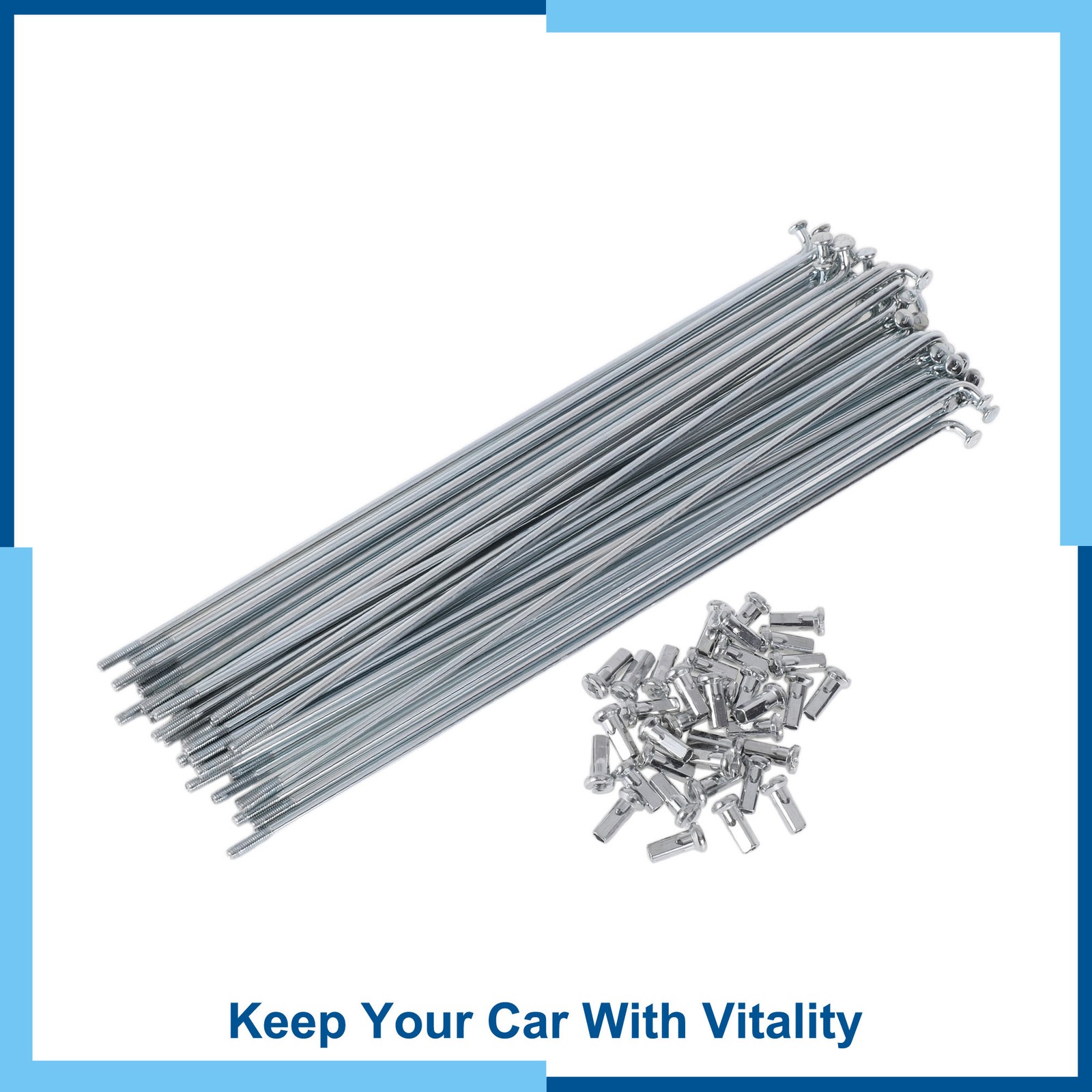 36Set 12G Bicycle Spokes 185mm Bike Wheel Spokes 45 Steel Galvanized Silver Tone