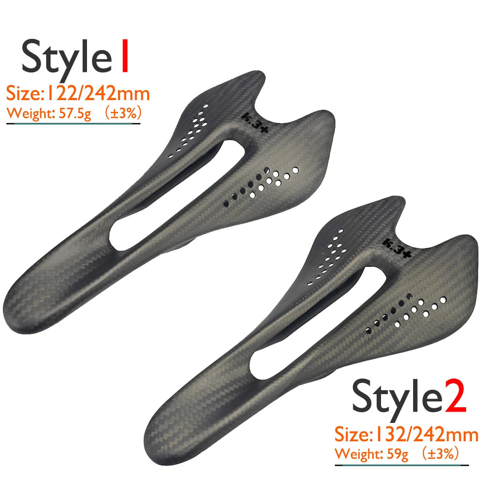Full Carbon Fiber Bicycle Saddle 132×242/122x242mm for Road/mountain Bike