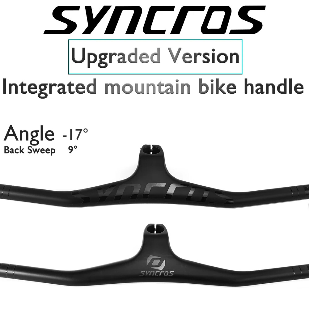 740mm Mountain Bike Carbon Integrated Cockpit Handlebar And Stem 28.6mm -17°