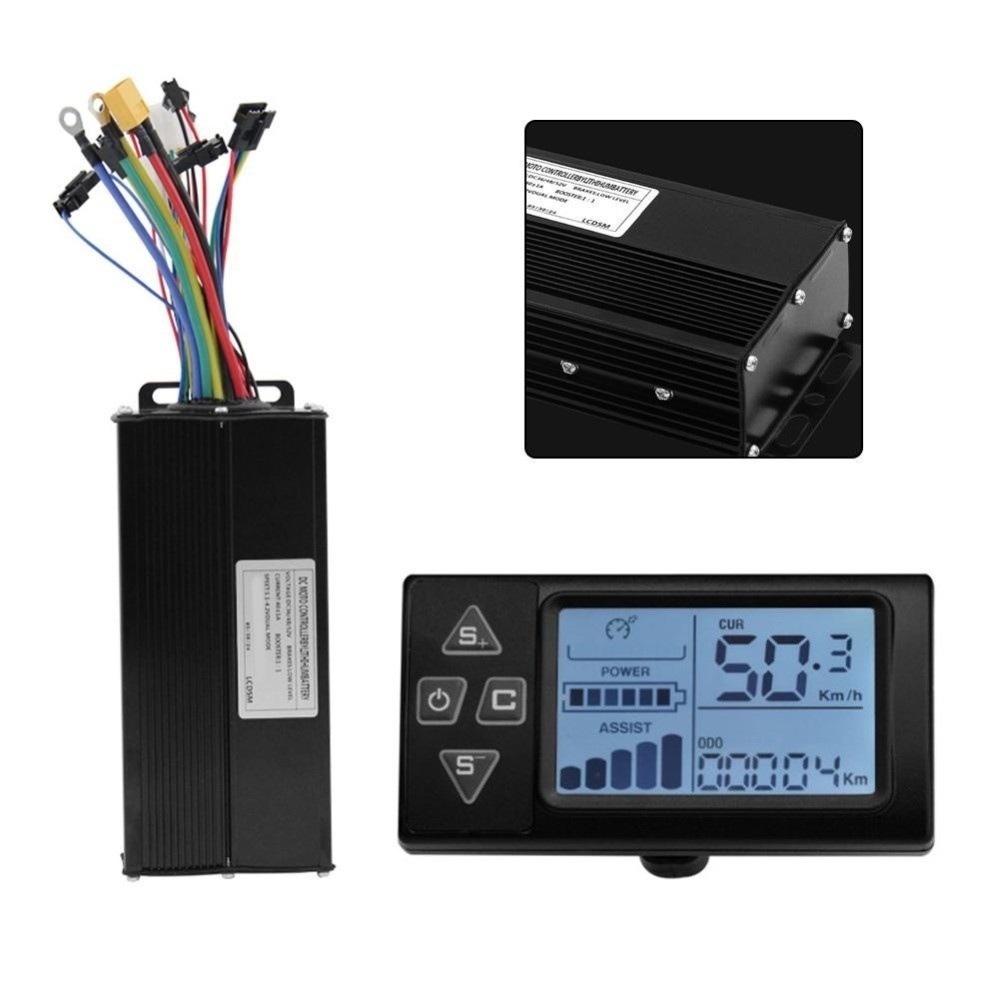 For 40A 1500W 2000W E Bikes 36V 48V 52V Brushless Controller With LCD Display