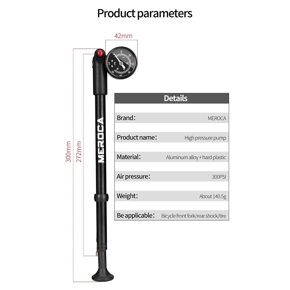 DNM AO-39RC MTB Bike Rear Shock Absorber 165/190/200mm Air Suspension Bike Pump