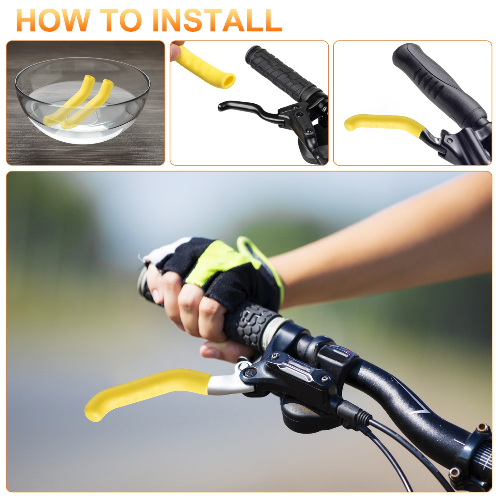 1 Pair Brake Lever Cover Silicone Anti-Slip Bike Brake Lever Protector Blue