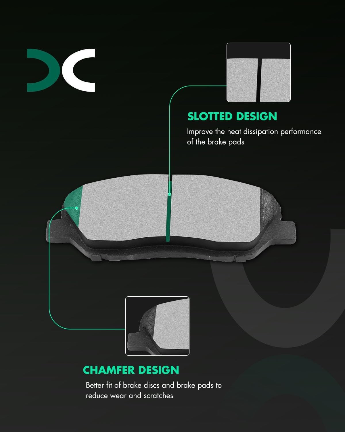 SCITOO D1202 D1297 Front Rear Ceramic Brake Pads Sets Fit For Hyundai For Santa