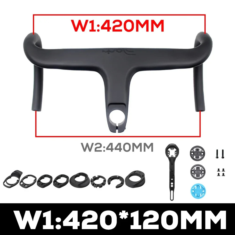 Carbon Fiber Bicycle Integrated Nternal Cable Handlebar with Spacers and Mount