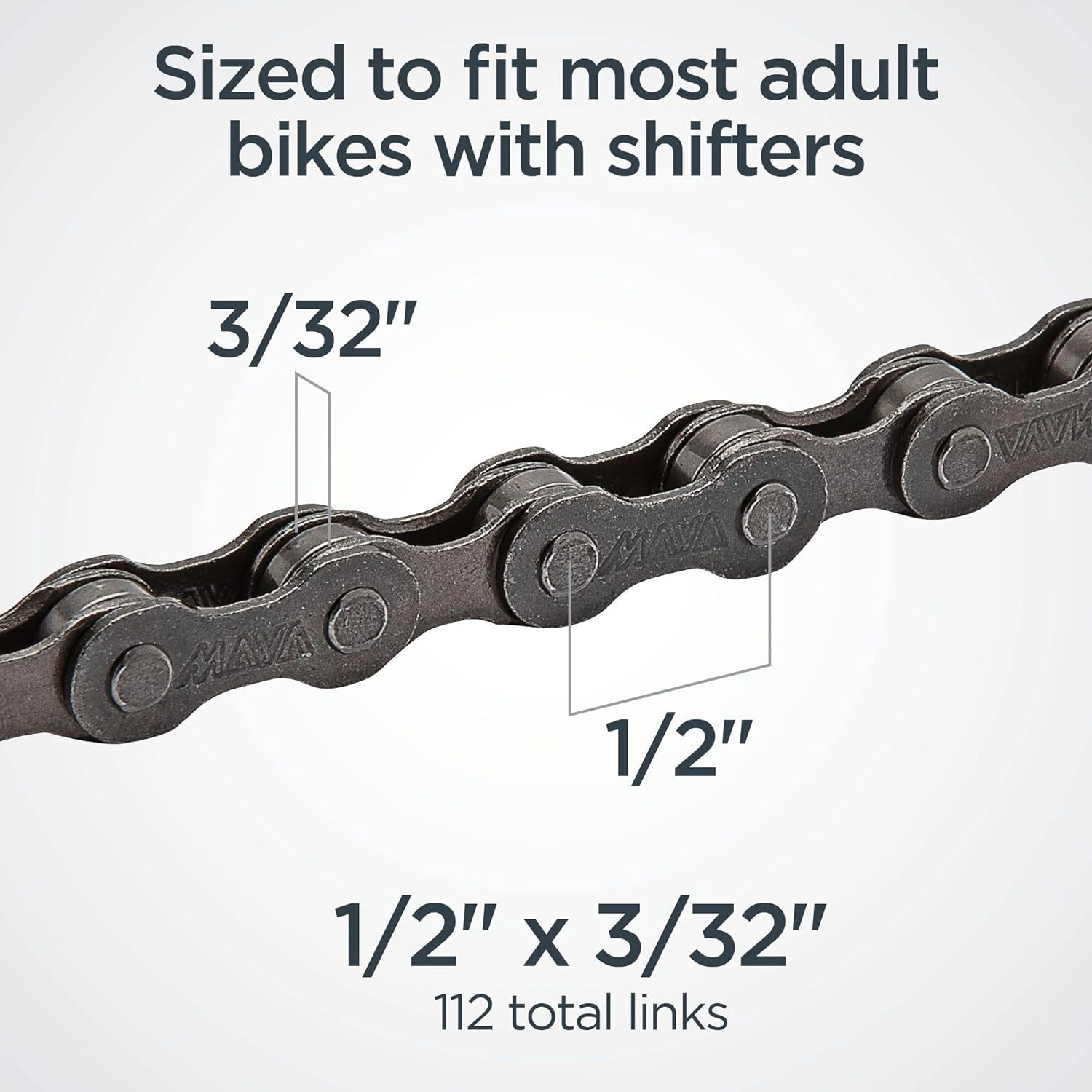Chain, Steel Replacement Chain, 112 Links, Fits Derailleur & Non-Derailleur Bike