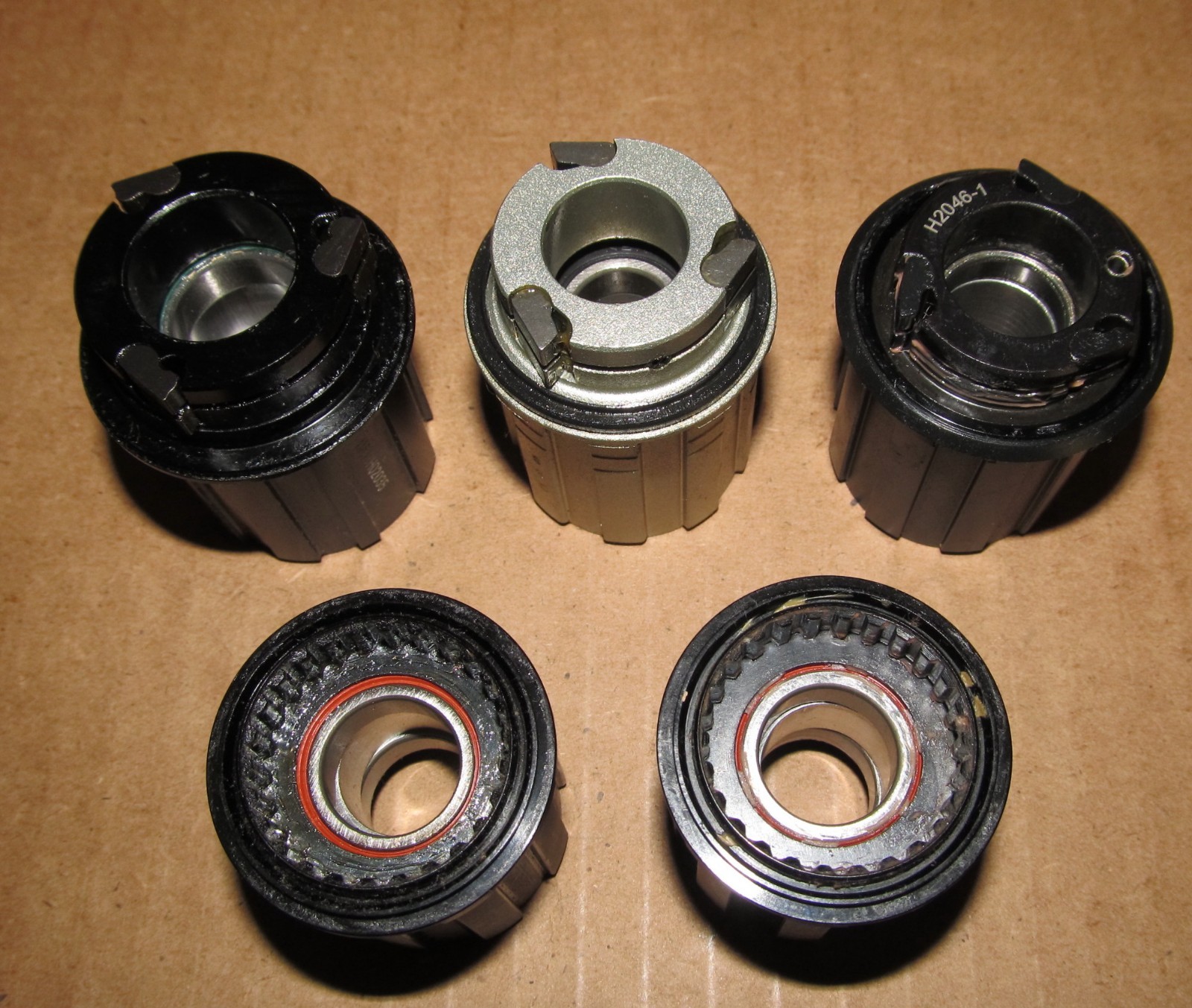 Lot of 5 Assorted Bicycle Cassette Freehub Bodies