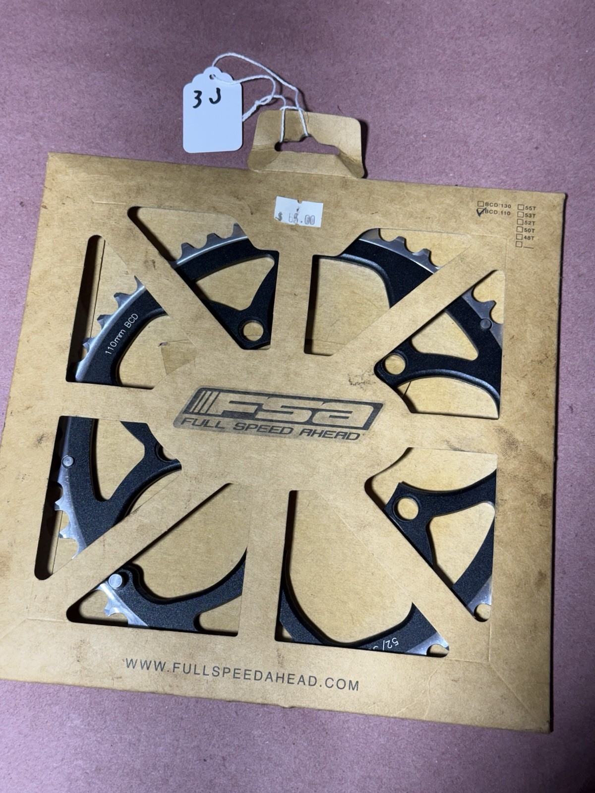 NEW FSA COMPACT 52 Tooth FRONT CHAINRING BLACK