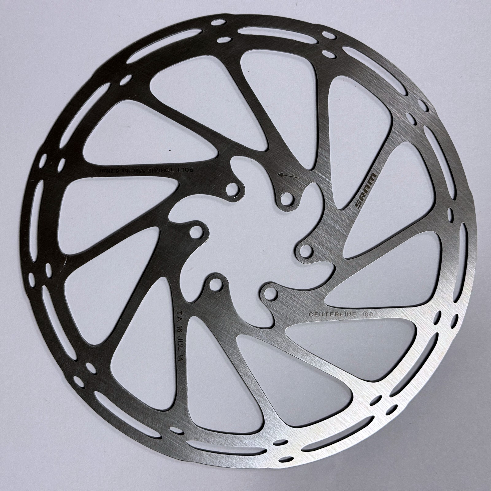 SRAM Avid Centerline Disc Brake Rotor 180mm 6-Bolt for MTB & Road Bikes