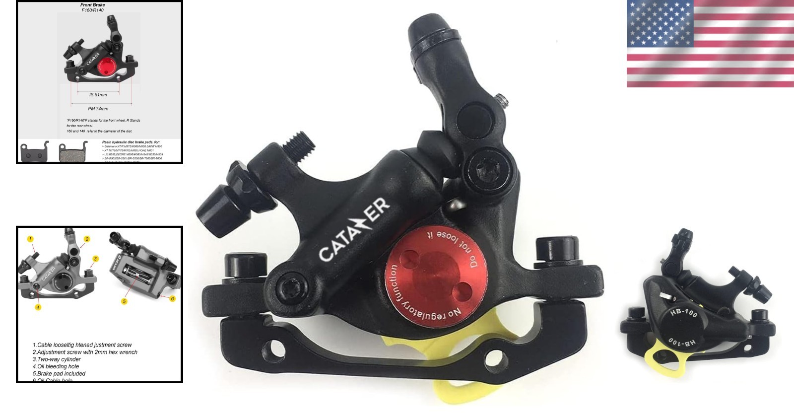 Cable-Actuated Hydraulic Disc Brake Caliper – Lightweight & Responsive Design