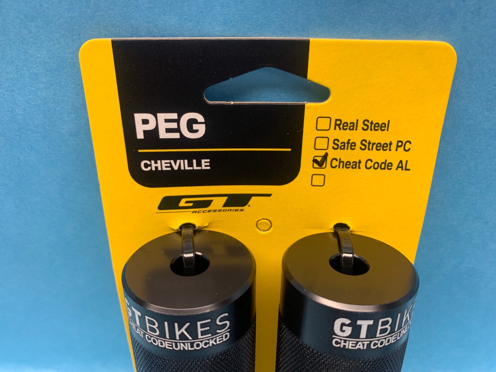 GT Cheat Code Aluminum Bike Pegs ( Pair ) Fits 3/8″ axles. Black