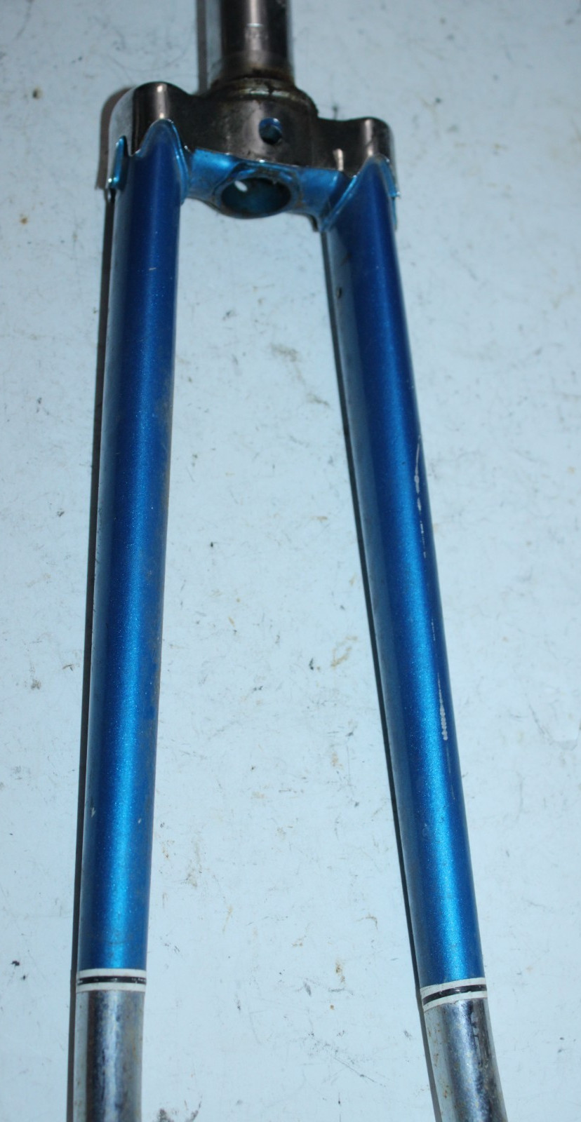 Vintage Rigid Touring Road Bike Fork 700c 1″ Threaded 175mm Blue Steel Commuter~