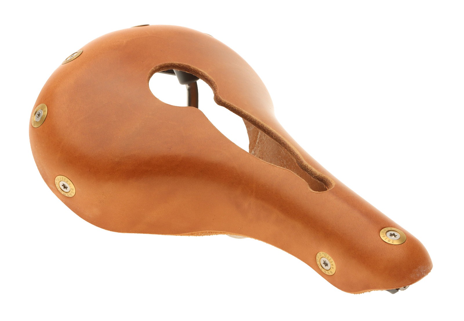 Gilles Berthoud Marie Blanque Open Saddle Steel Rails Leather Natural NEW NOS