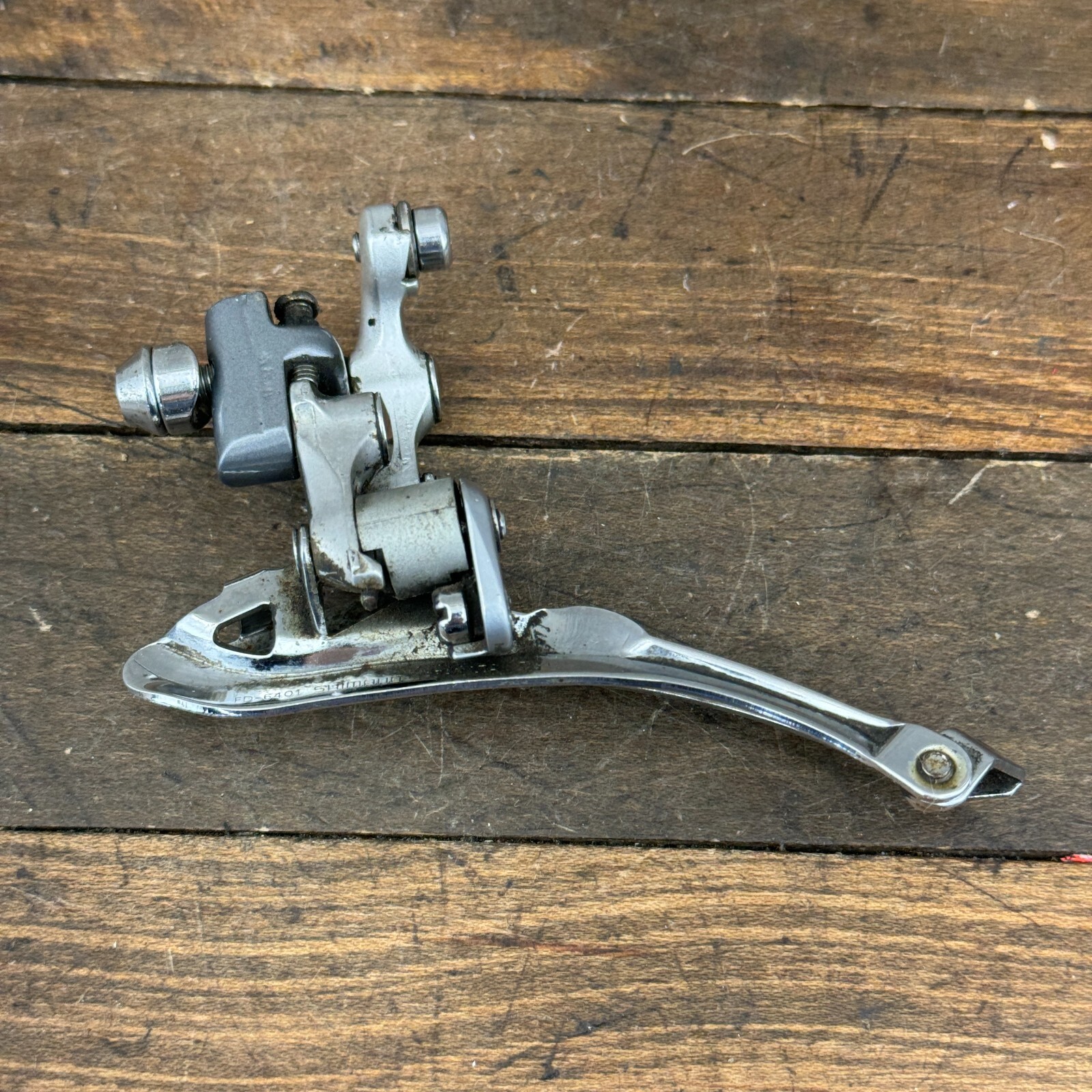 Vintage Shimano 600 FD-6401 Tri Color Front Derailleur Bottom Pull Braze On B1