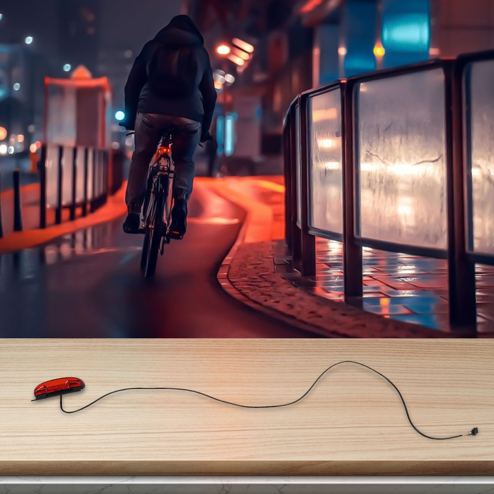 Long for service Life Electric Bicycle Tail Light Running Light 48V Rear Lamp
