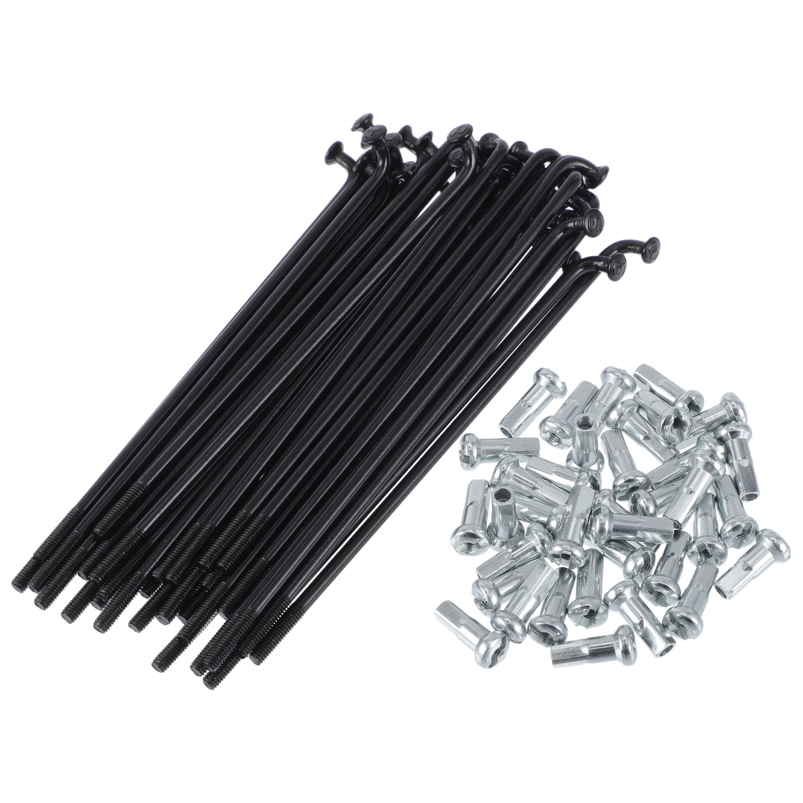 Set of 13G 89mm Bike Spokes with 45 Nuts Black Steel Universal