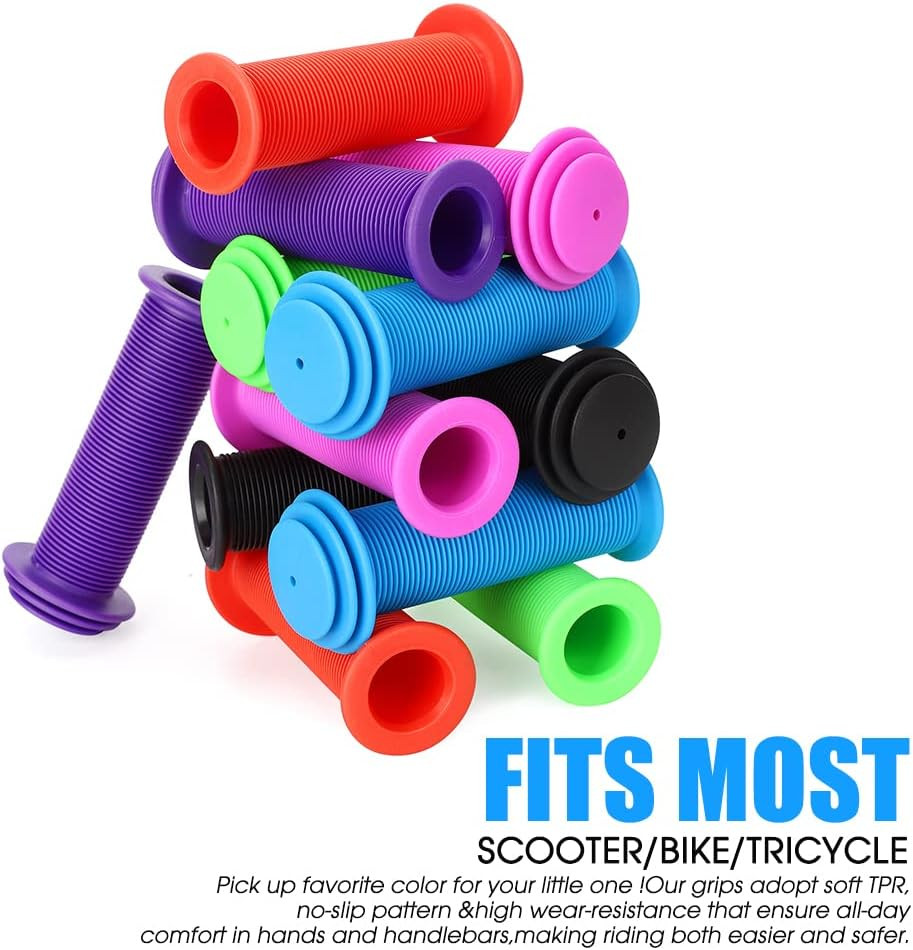 Kids Bike Grips – 105mm Bicycle Handlebar Grips With Mushroom Pattern for Bikes,