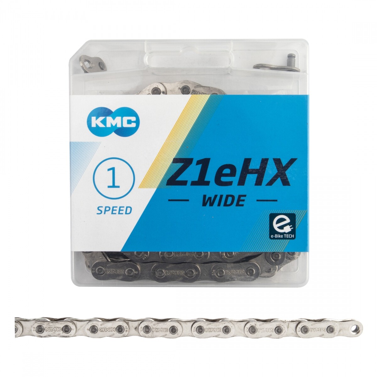KMC Z1eHX Wide Chain Single Speed 1/2″ x 1/8″ 112 Links Silver