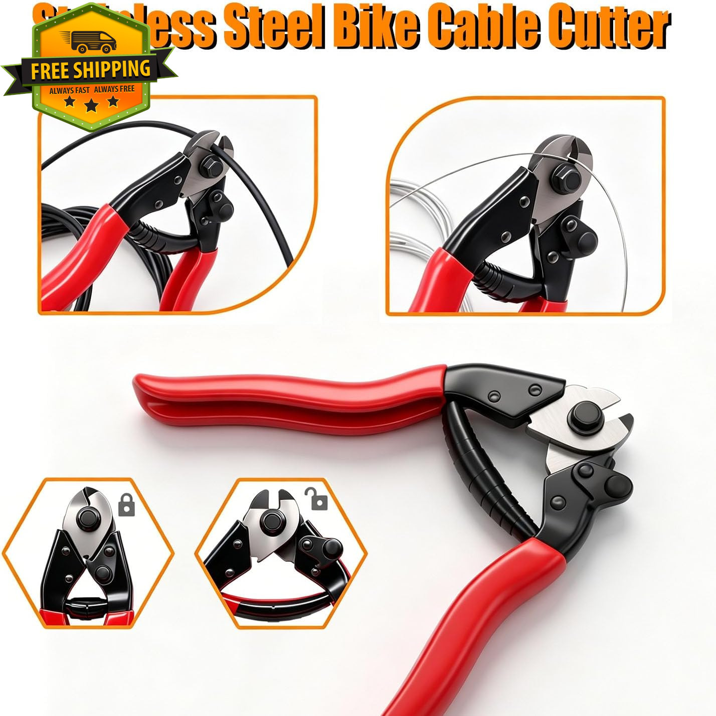 107PCS Bike Brake Shift Cable Kit Stainless Steel Housing Wire Cutter Set