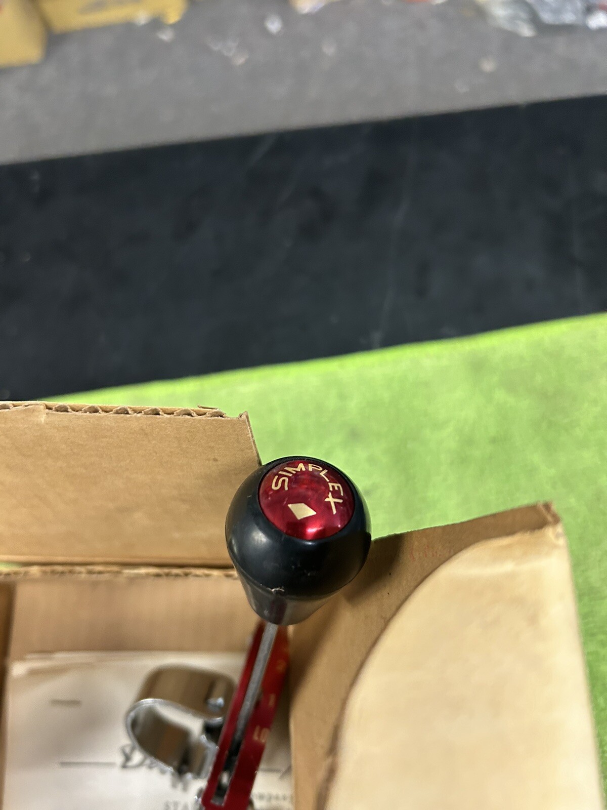 RARE VINTAGE SIMPLEX 5 SPEED STICK SHIFT LEVER RED MUSCLE BIKE IN BOX
