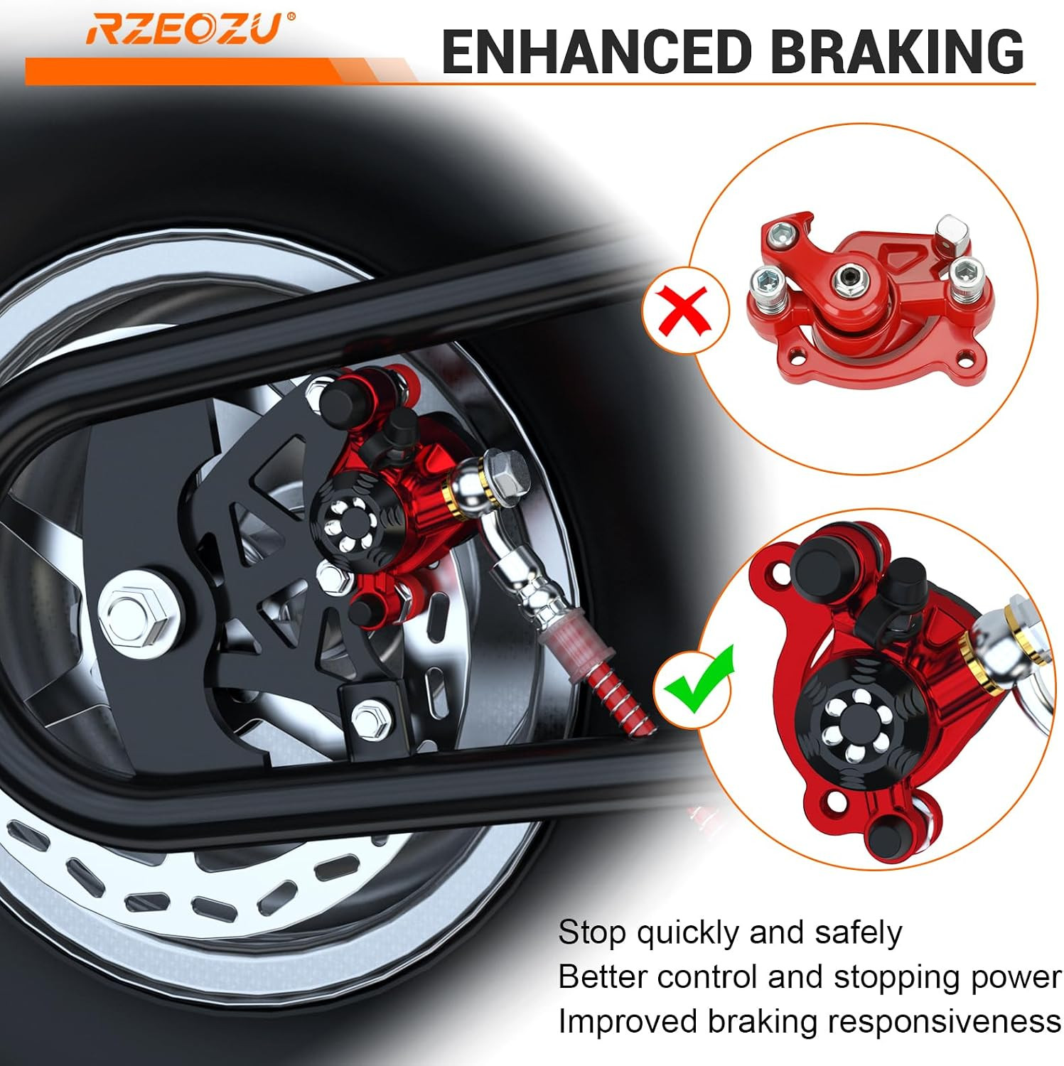 Mini Bike Hydraulic Brake Caliper Bracket Kit Replacement for Monster Mega Mo…
