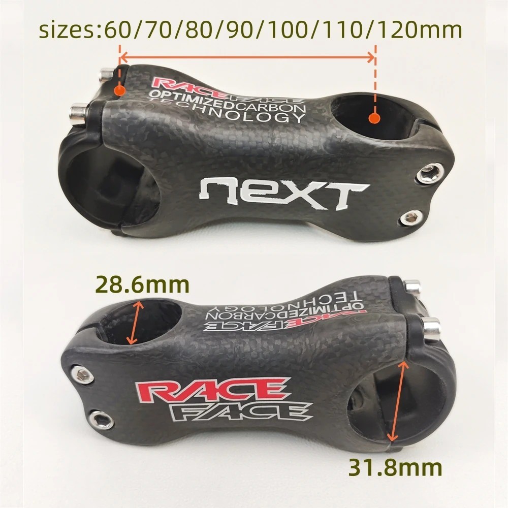 Carbon Fiber Mountain Road Bicycle Stem 6/17 Degrees 31.8 * 60-120mm Bike Parts
